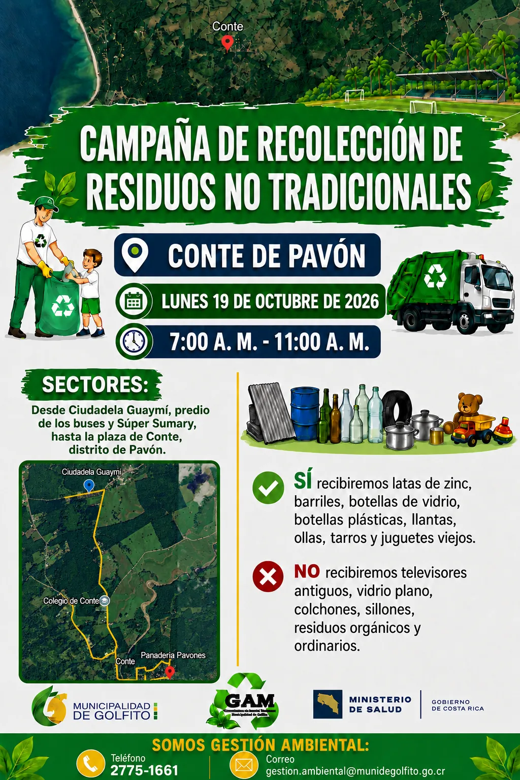 Campaña de recolección de residuos no tradicionales en Conte